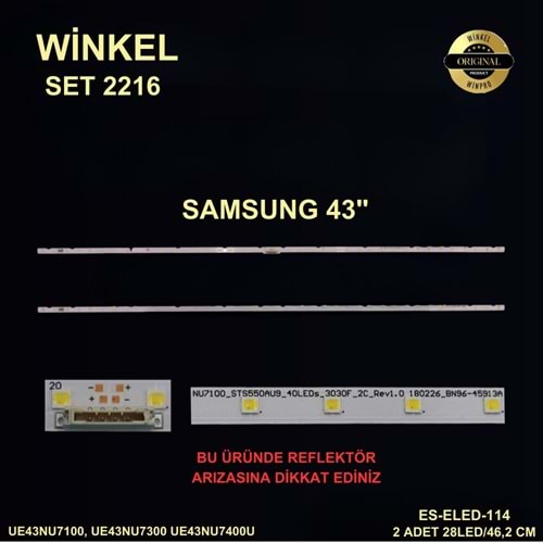 Samsung Slim Led Bar 43 inç 2x46,2cm 28 Ledli Tv Led Bar 284341-BB8