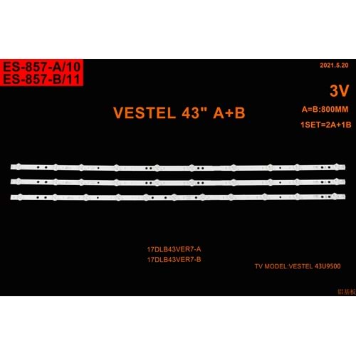 Vestel Tv LED BAR 43 inç 3 Lu Takım 1 X 80 CM/A 10 Mercek 2 X 80 CM/B 11 Mercek 284575 - S10