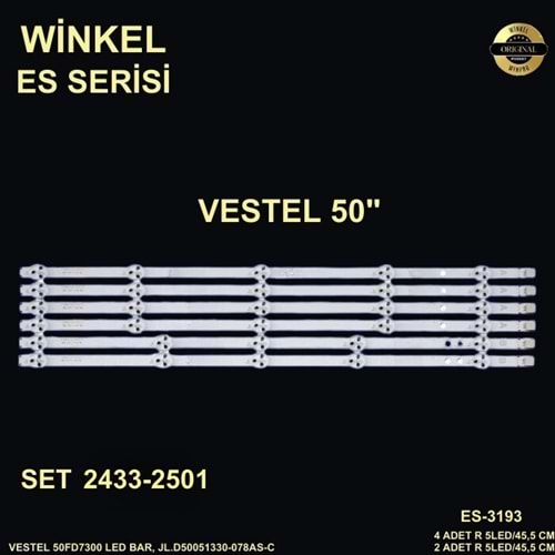 Vestel Tv LED BAR 50 inç 6 Lı Takım 4 X 45,5 CM/A 5 Mercek 2 X 45,5 CM/B 5 Mercek 284576 - S11