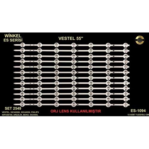 Vestel Tv LED BAR 55 inç 12 Li Takım 12 X 59,3 CM 7 Mercek 284578 - S13