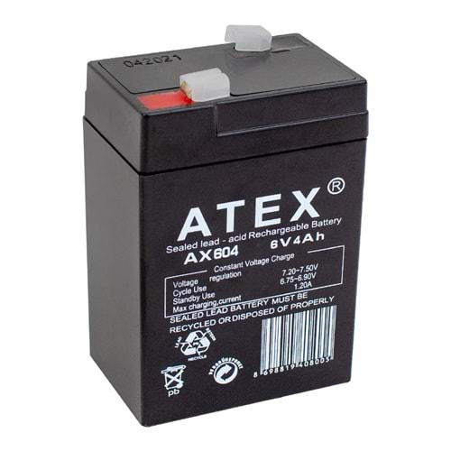 atex 6 Volt 4 Amper Işıldak Aküsü (70 X 48 X 101 Mm) 663034