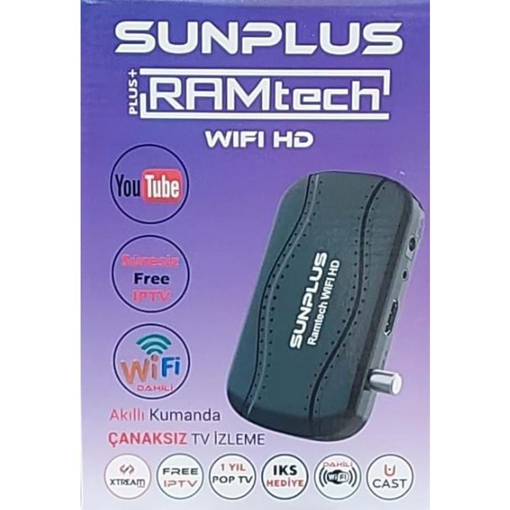 Sunplus RAMTECH Dahili Wifi hd Full Hd Uydu Alıcısı Çanaklı-çanaksız Akıllı Kumanda 111073