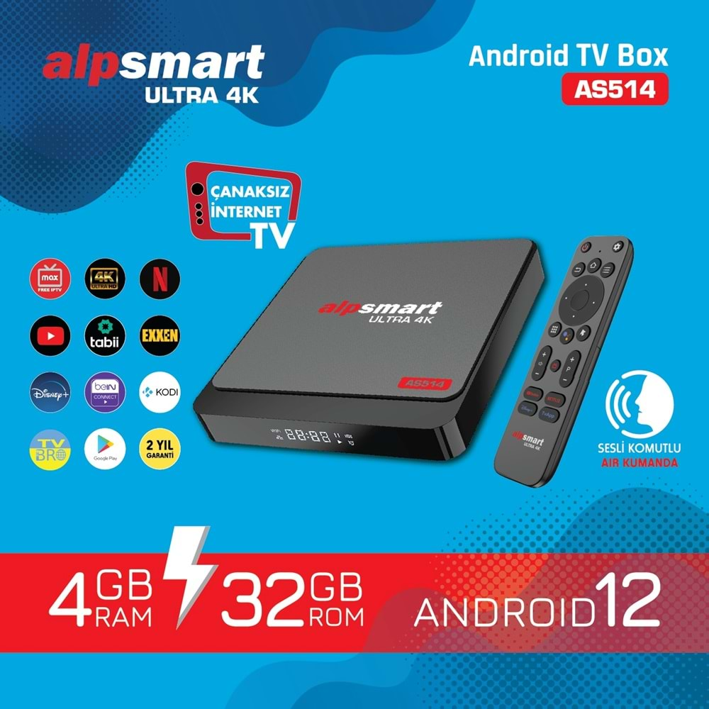 Alpsmart AS514 Android 4 GB Ram 32 GB Hafıza Sesli Komutlu (AIR) Akılı Kumanda 114047