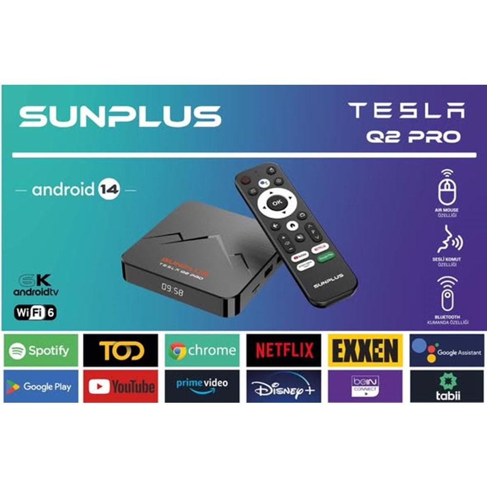 Sunplus TESLA Q2 PRO series cortex A53 Androıd BOX DDR3 2GB 16GB TV Box