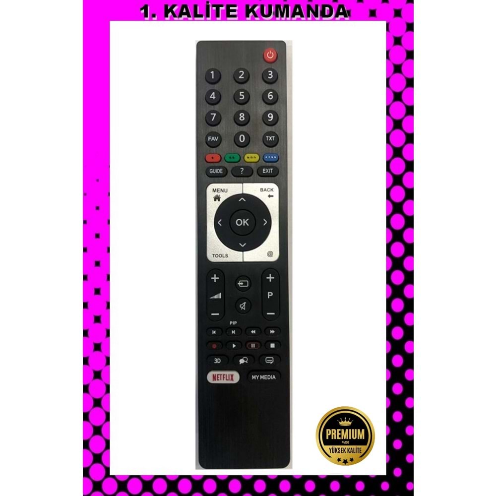 1.KALİTE KUMANDA --Maza-Mapp 1217 Beko Netflix Lcd Led Tv Kumandası 125041 EC5