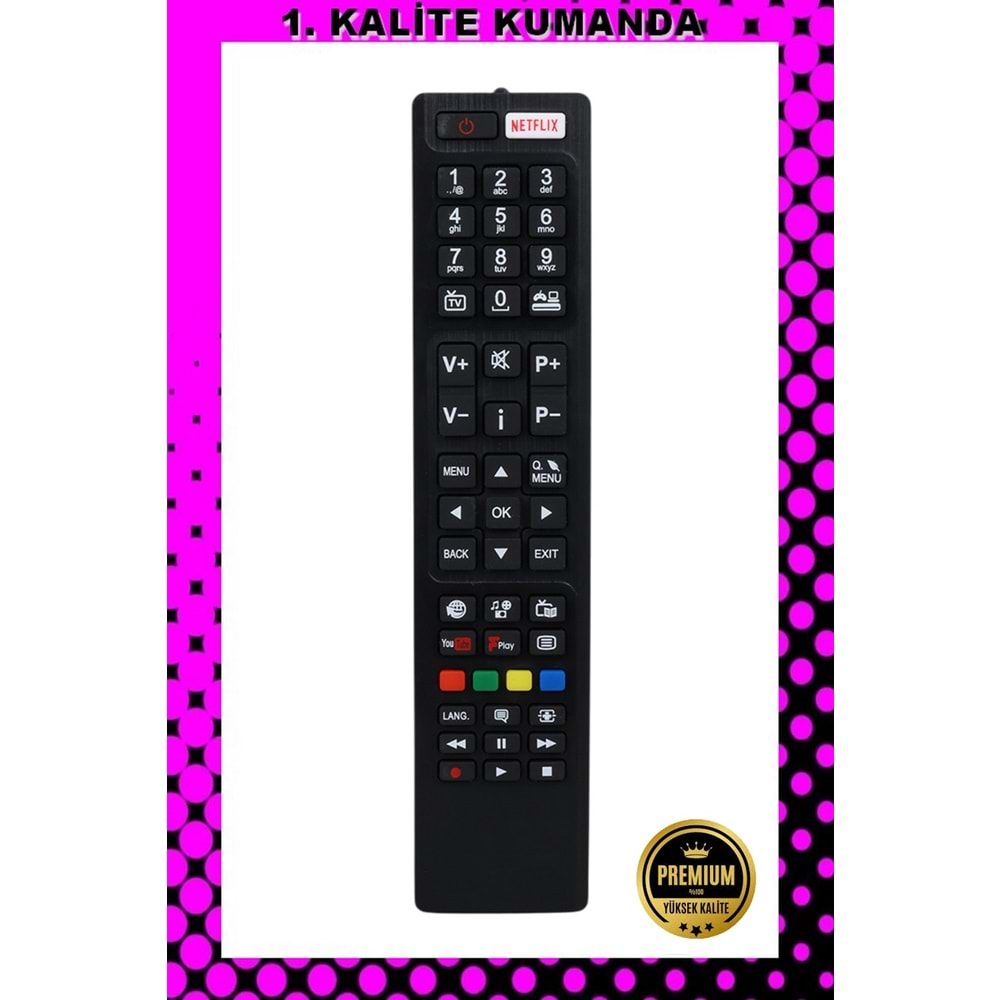 1.KALİTE KUMANDA --Maza-Mapp 1266 Vestel Nexflıx Lcd Led Tv Kumandası 125053 ED3