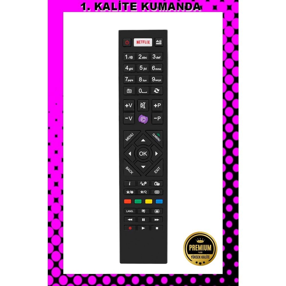 1.KALİTE KUMANDA --Maza-Mapp 1220 Vestel T1640 Netflix Lcd Led Tv Kumandası 125066 ED17