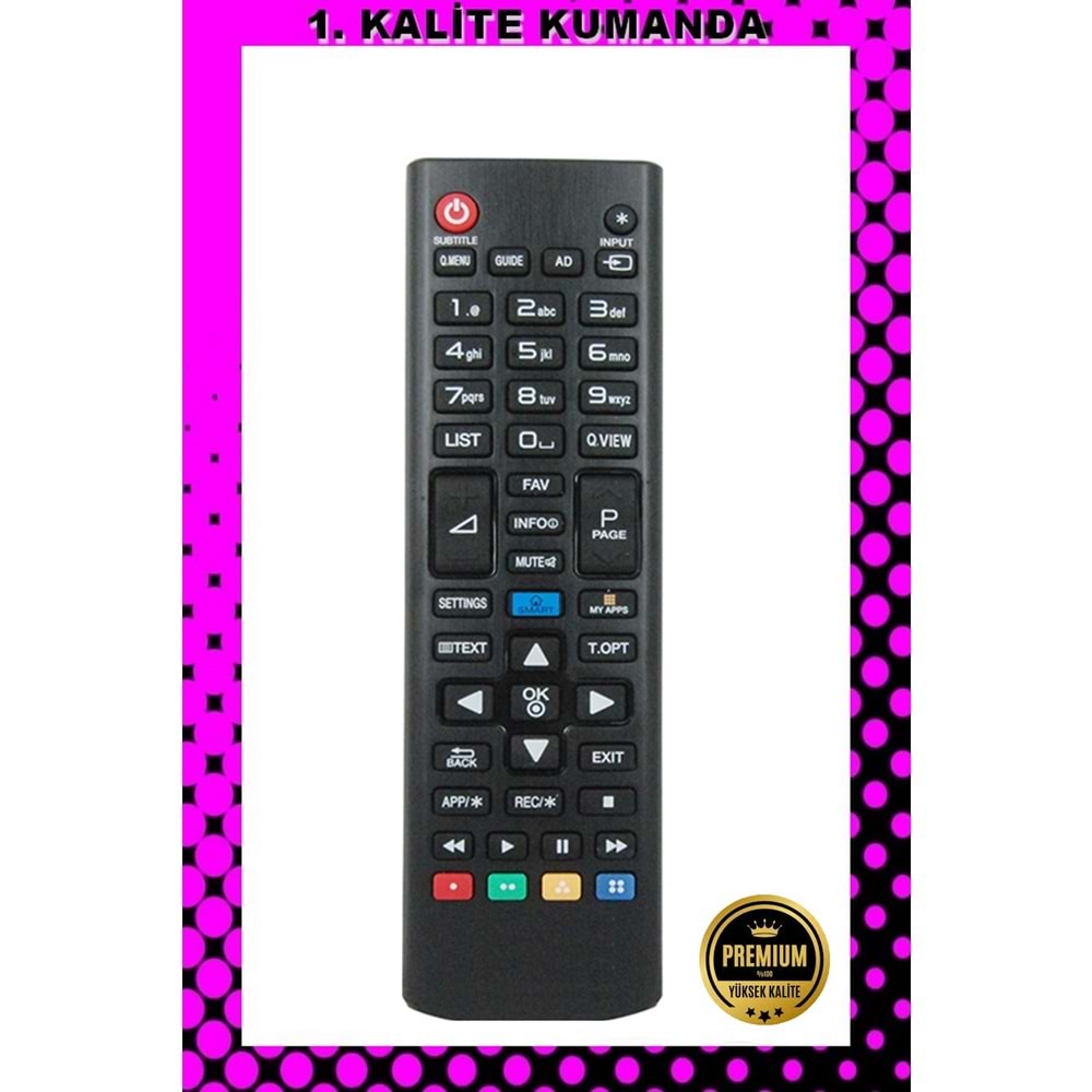 1.KALİTE KUMANDA --Maza-Mapp 1132 LG Lcd Led Tv Kısa Kumandası (Smart Tuşu Ortada) 125071 EE3