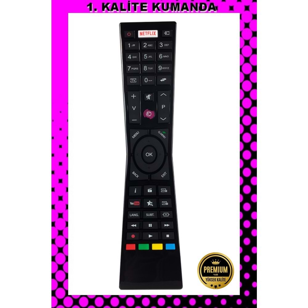 1.KALİTE KUMANDA --Maza-Mapp 1173 Vestel-Jvc Netflix Lcd Led Tv Kumandası 125074 EE9