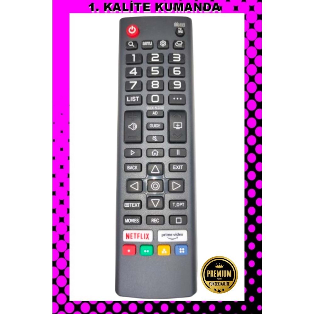 1.KALİTE KUMANDA --Maza-Mapp 1258 LG ONVO Netflıx Prime Video Tuşlu Lcd Led Tv Kumandası 125096
