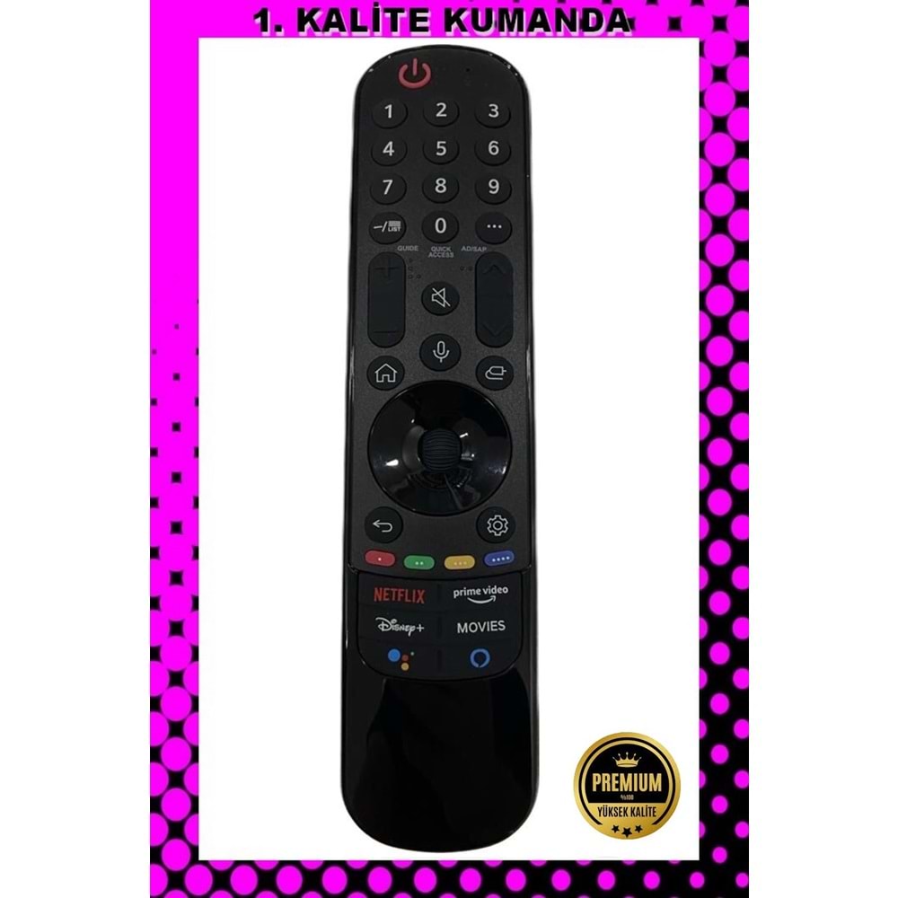 1.KALİTE KUMANDA --Maza-Mapp 1256BT LG Smart TV Netflix Tuşlu Ses Komutlu Kumandası 125098