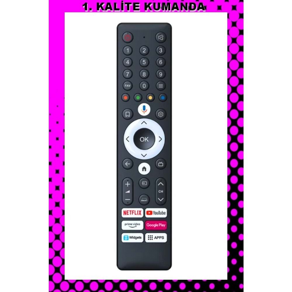 UZAKTAN KUMANDA - UYUMLU MODELLER 1.KALİTE KUMANDA --Maza-Mapp 1376 Arçelik Beko Ses Komutsuz Android Tv Kumandası 125277