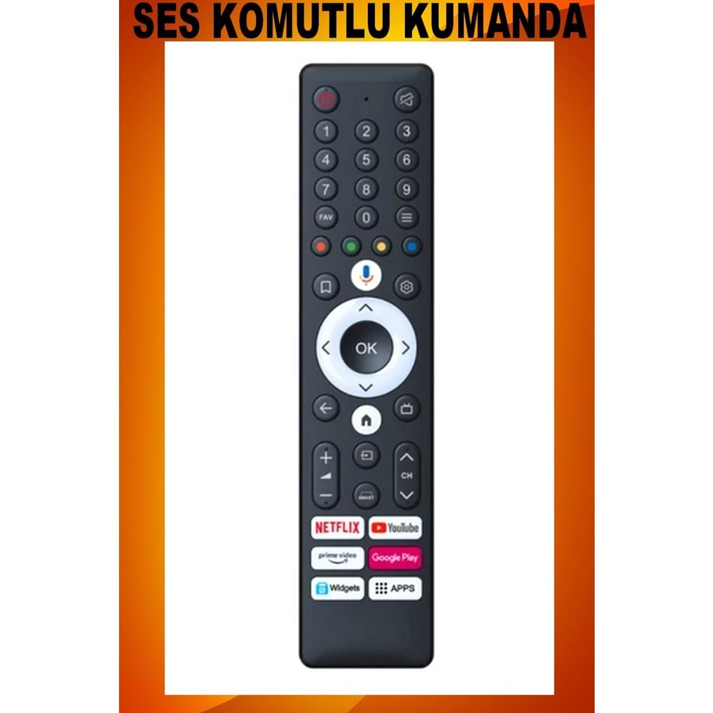 UZAKTAN KUMANDA - UYUMLU MODELLER SES KOMUTLU MİKROFONLU Maza-Mapp Maza-Mapp 1376BT Arçelik-Beko Ses Komutlu Android Tv Kumandası 125280