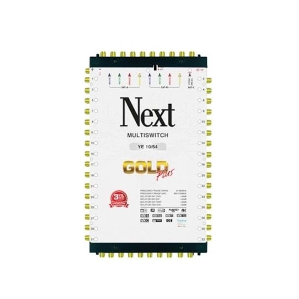 Next YE-10/64 Hybrid Sonlu ve Kaskatlı Bir Arada Gold Plus Multiswitch Uydu Santrali 130052