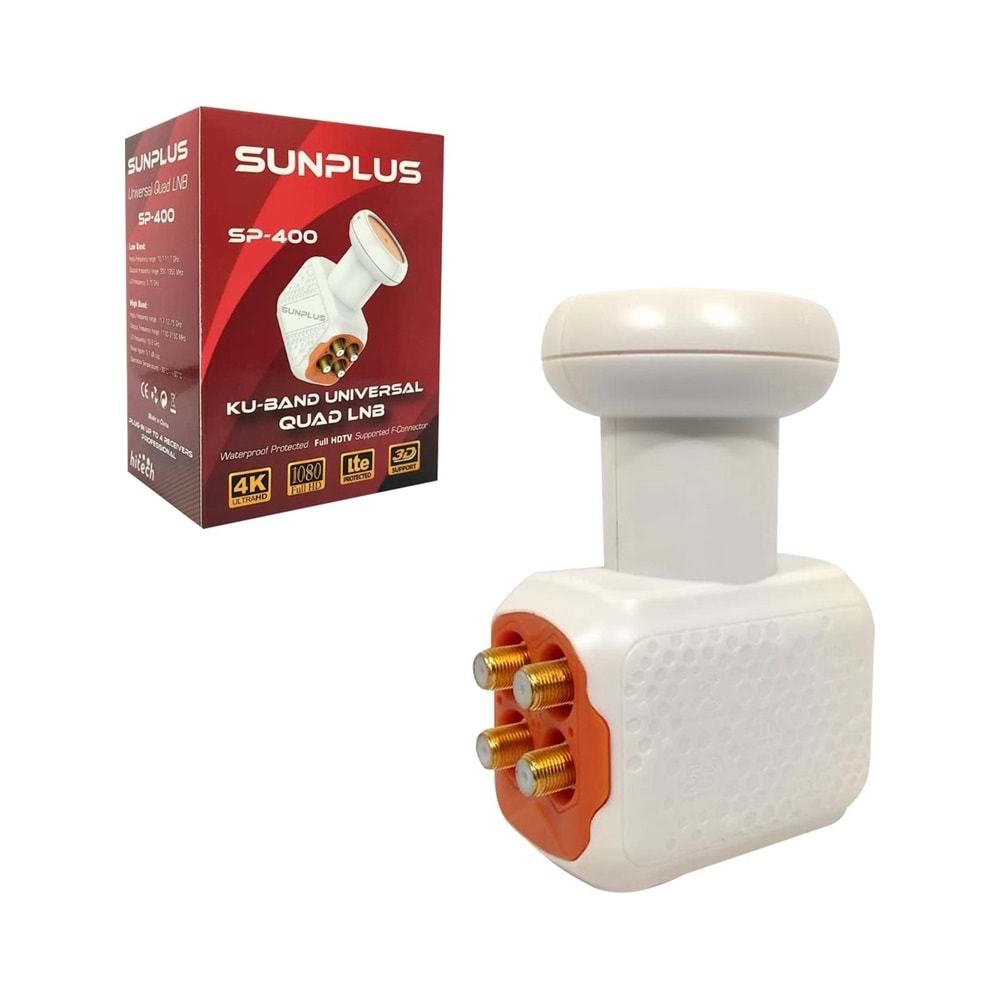 Sunplus SP-400 DÖRTLÜ LNB (QUAD) 4LÜ LNB 0.1db 3D 4K UYUMLU