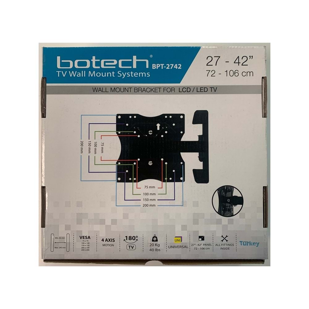 BOTECH BPT-2742 HAREKETLİ TEK KOLLU 27