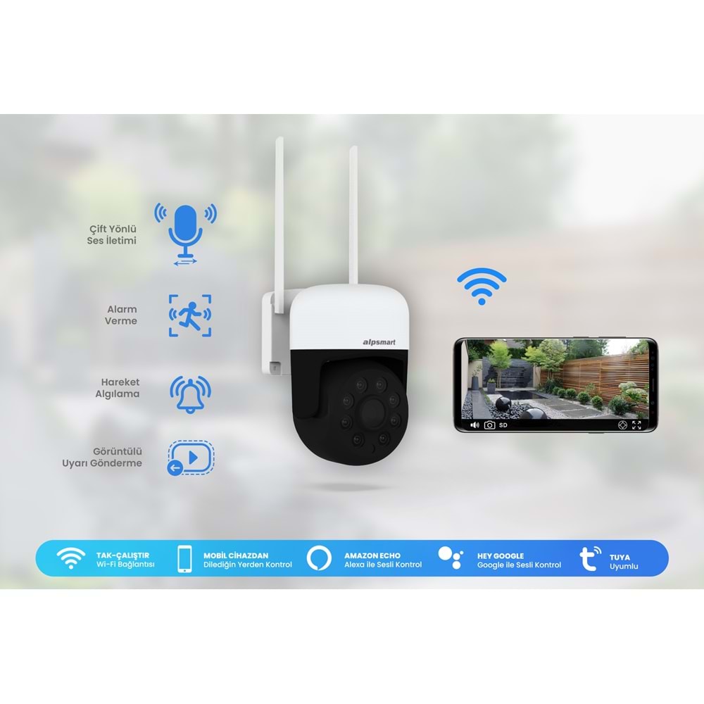 Alpsmart AS690 2mp 360º Wi-Fi Akıllı Dome Kamera 231089