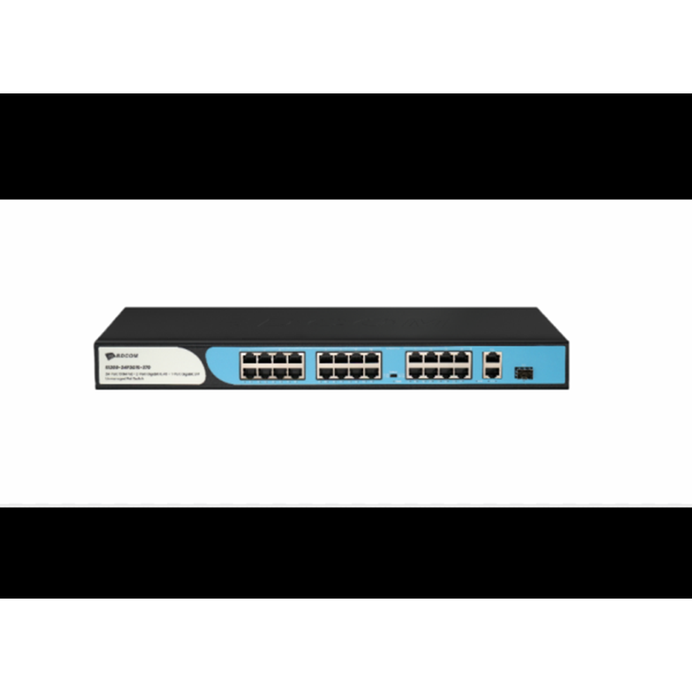 BDCOM S1200-24P2G1S Yönetilemez PoE Switch 24-Port 100M PoE+ 2-Port Gigabit RJ45 + 1-Port Gigabit SFP