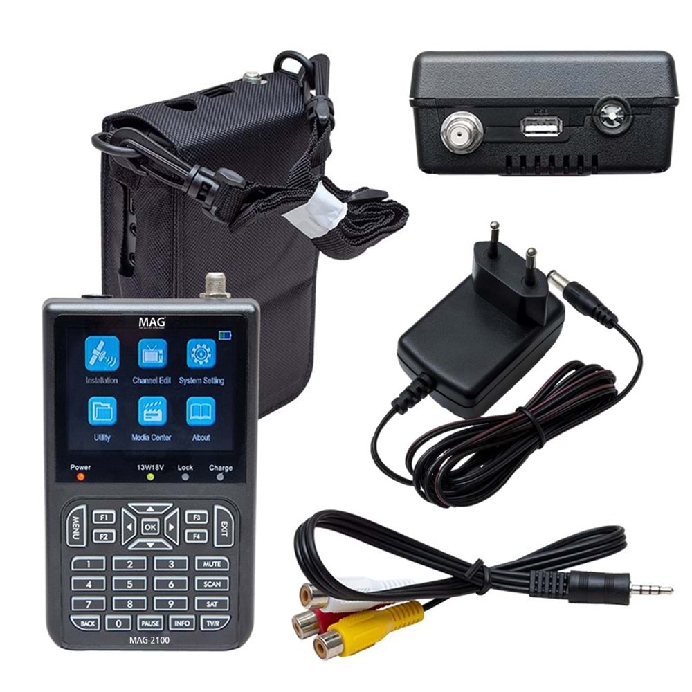 Mag MAG-2100 3.5'' DVB-S/S2 LCD Ekran Görüntülü HD Uydu Yön Sinyal Bulucu 233220