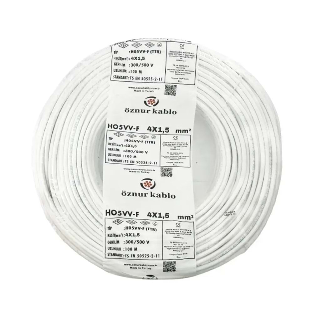 100 METRE ÖZNUR 4x1,5 TTR Bakır Elektrik Kablosu 243078