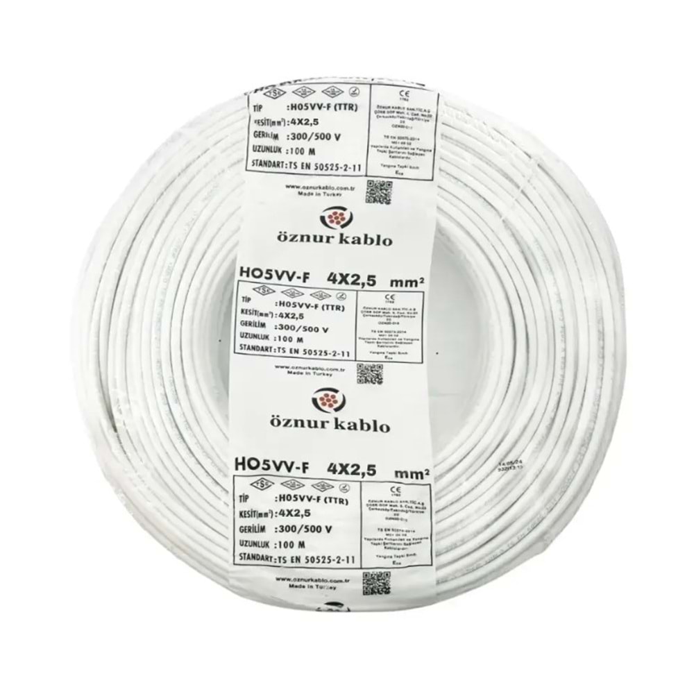 100 METRE ÖZNUR 4x2,5 TTR Bakır Elektrik Kablosu 243079