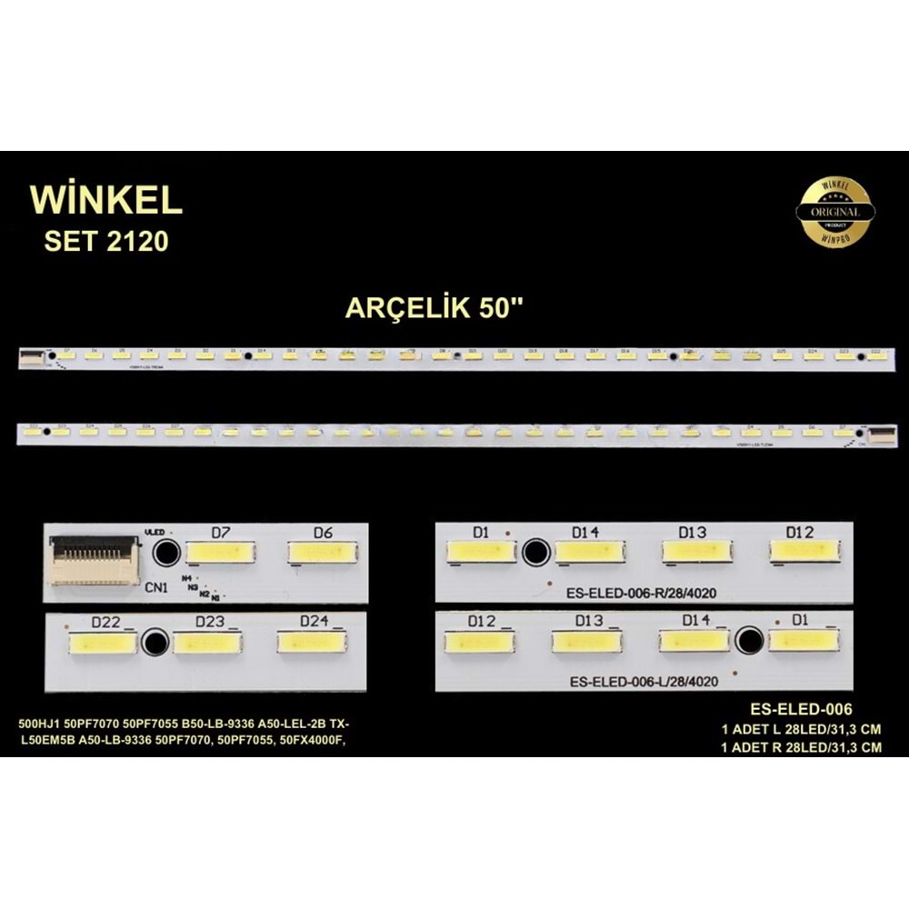 Vestel Arçelik Slim Led Bar 50 inç 2x31,3cm 28 Ledli Tv Led Bar 284223 Ü5