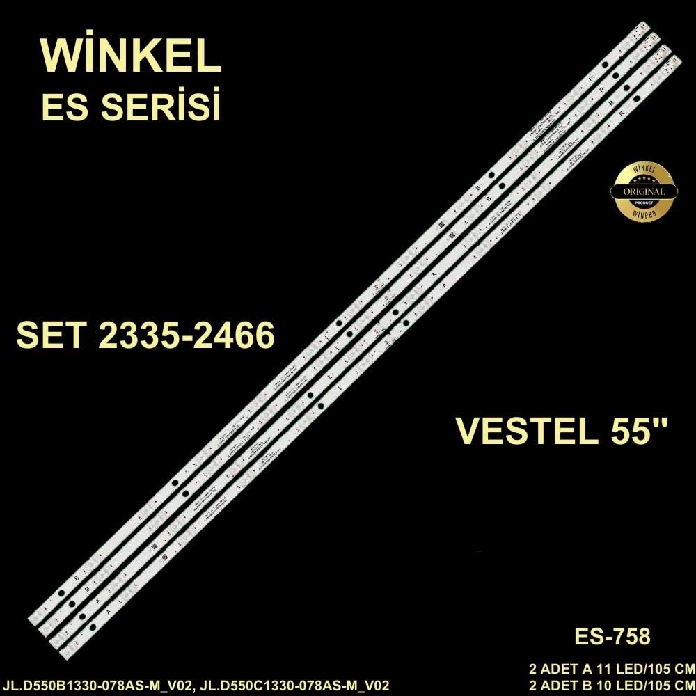 Vestel Tv LED BAR 55 inç 4 lü 105cm takım uyumlu tv kodları JL.D550B1330-078AS-M_V02, JL.D550C1330-078AS-M_V02 LSC550FN11-V01 55UD8200, 55R7540U VES550QNDS-2D-N41, VES550QNDL-2 55U9500 55U 9510 284271-d13