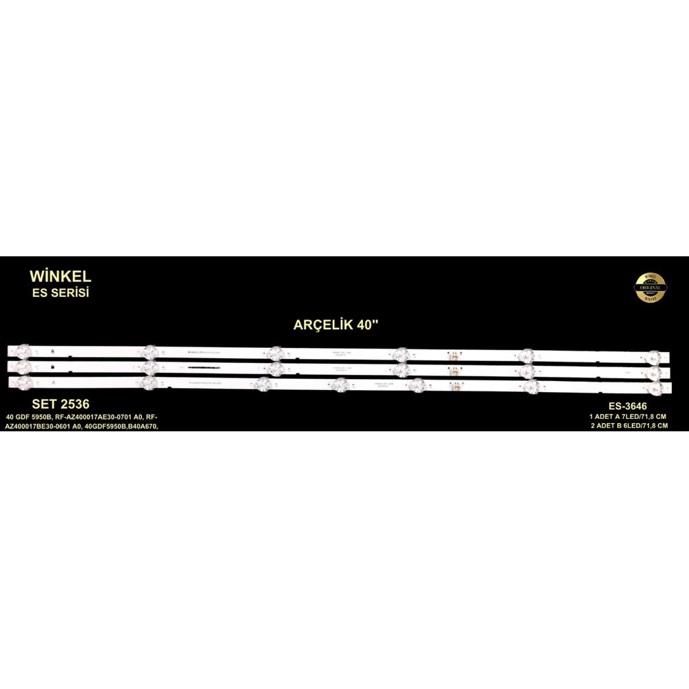 Arçelik Beko Tv LED BAR 40 inç 3 lü Takım 1 X 71,8 CM A 7 Mercek 2 x 71,8 cm B 6 Mercek 284460-N20