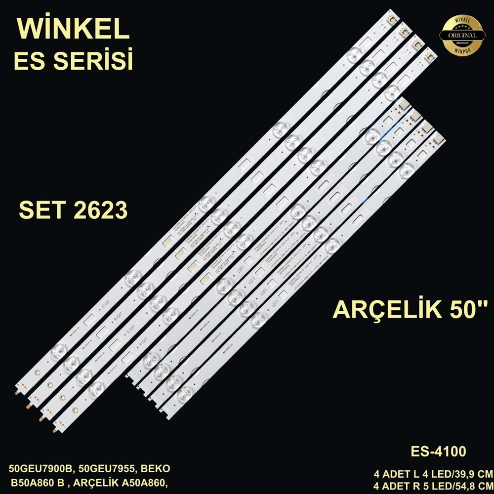 Arçelik Beko Tv LED BAR 50 inç 8 li Takım 4 X 39,9 CM 4 Mercek 4 X 54,8 CM 5 Mercek 284463-N23