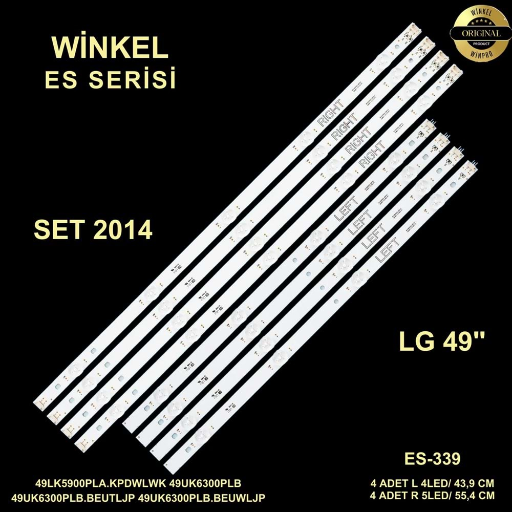 Lg Tv LED BAR 49 inç 8 li Takım 4 X 43,9 CM/L 4 Mercek 4 X 55,4 CM/R 5 Mercek 284483-O18