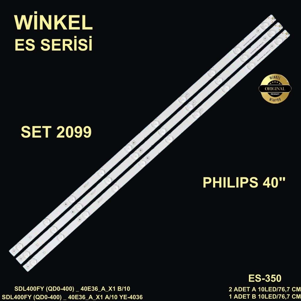 Phılıps Tv LED BAR 40 inç 3 Lu Takım 2 X 76,7 CM-A 10 Mercek 1 X 76,7 CM-B 10 Mercek 284515 - Ö25