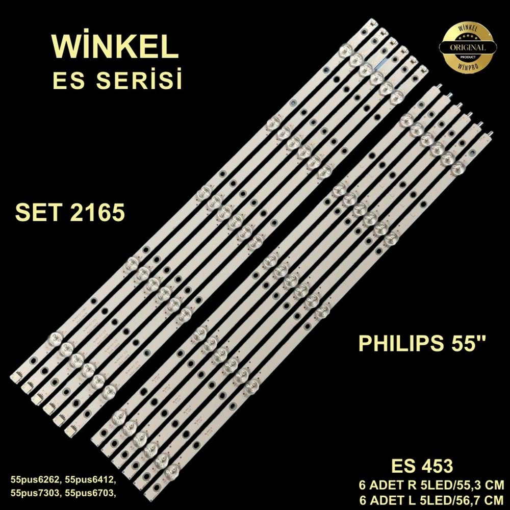 Phılıps Tv LED BAR 55 inç 12 Li Takım 6 X 55,3 CM-L 5 Mercek 6 X 56,7 CM-R 5 Mercek 284517 - Ö27