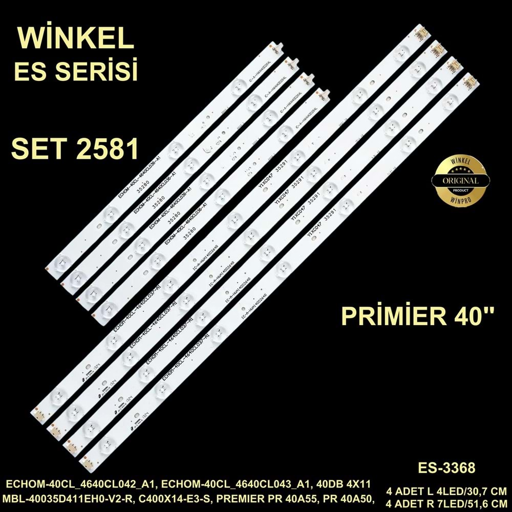 Primier Tv LED BAR 40 inç 8 Li Takım 4 X 30,7 CM L/4 Mercek 4 X 51,6 CM R/ 7 Mercek 284522 - P7