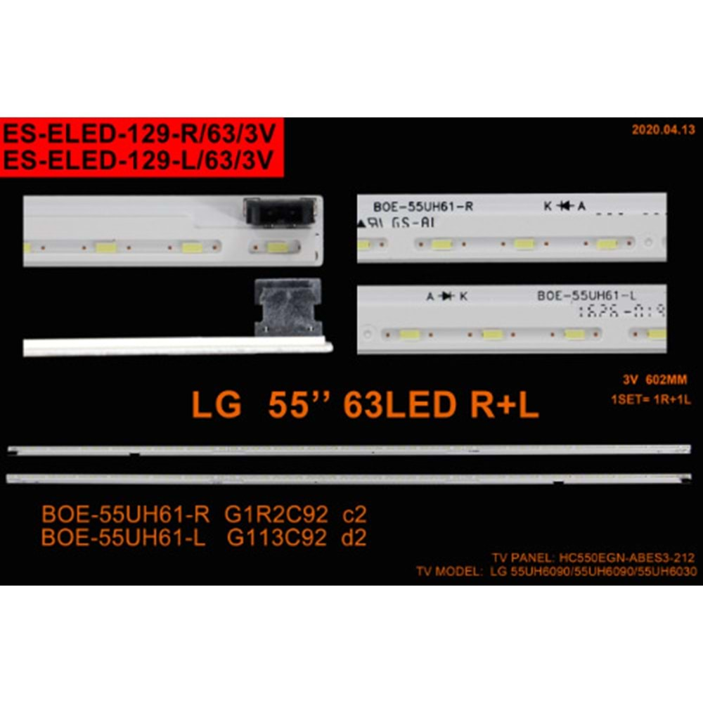 LG Slim Led Bar 55 inç 2 Li 1x60,2 Cm/L 63 Led 1x60,2 Cm/R 63 Led Tv Led Bar 284584- X7