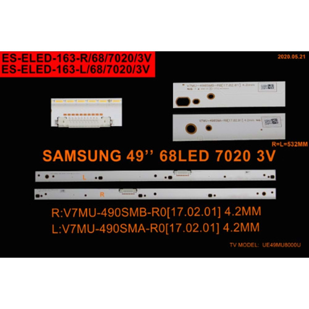 Samsung Slim Led Bar 49 inç 2 Li 2 x 53,2 Cm (L+R) 68 Ledli Tv Led Bar 284611 - W9