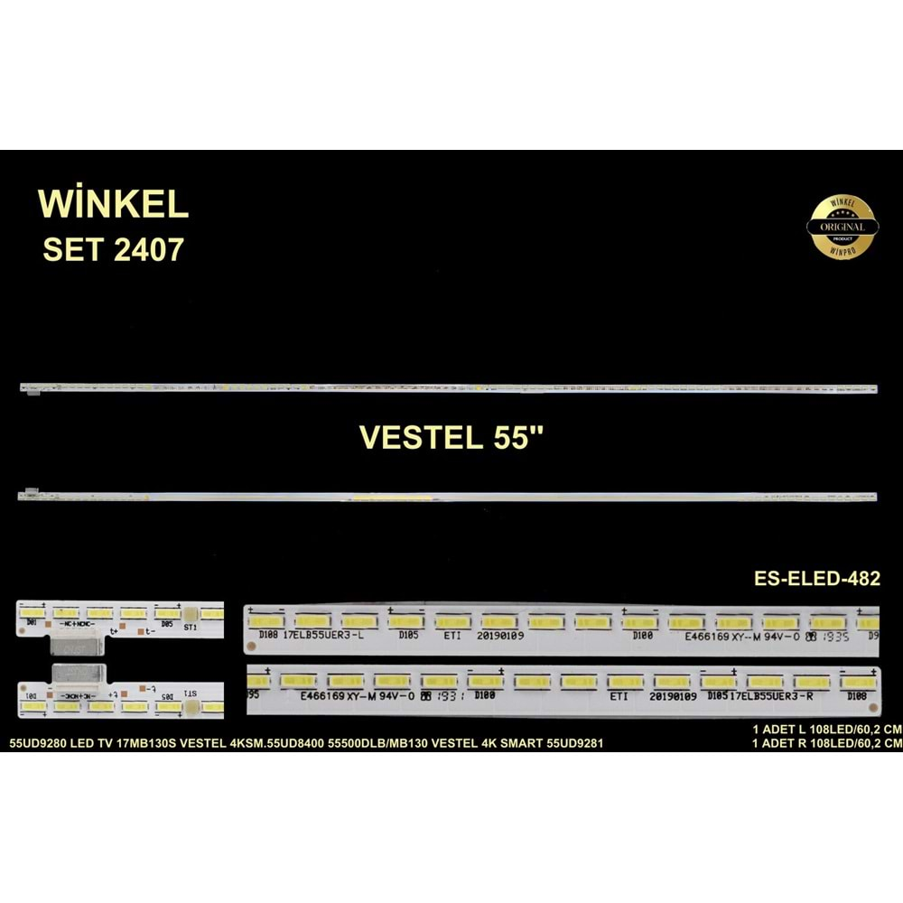 Vestel Slim Led Bar 55 inç 2 x 60,2 Cm (L+R) 108 Ledli Tv Led Bar 284613 - W11