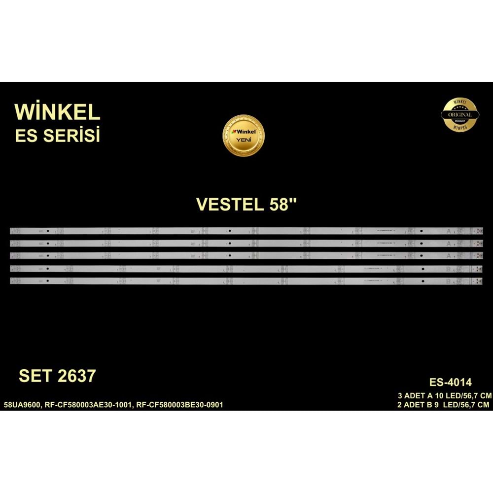 Vestel Tv LED BAR 58 inç 5 Li Takım 3XA 56,7CM 10 LED 2XB 56,7 CM 9 LED 284677-T24