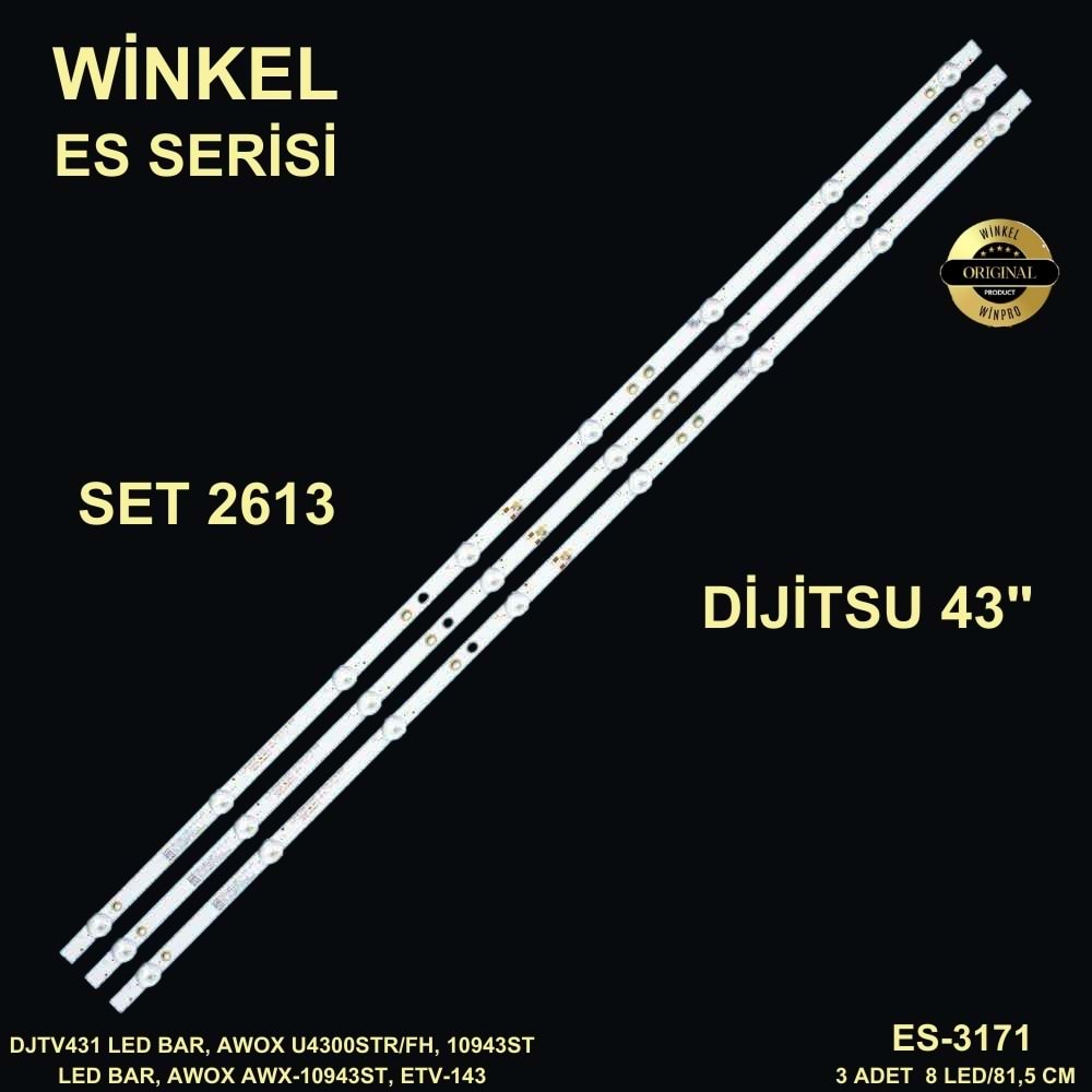 Dijitsu Tv LED BAR 43 inç 3 LU Takım 3X81,5 CM 8 Mercek 284680-T27