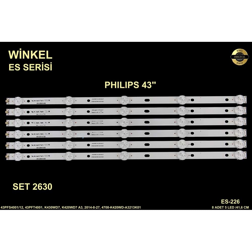 Philips Tv LED BAR 43 inç 8 Lİ Takım 8 x 41,6 CM 5 Mercek 284688-U10