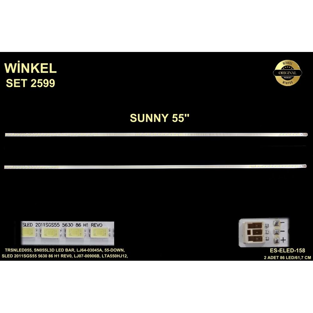 Sunny Slim Led Bar 55 inç 2 Li Takım (L+R) 61,7 Cm 86 Ledli Tv Led Bar SET 284705-Q7