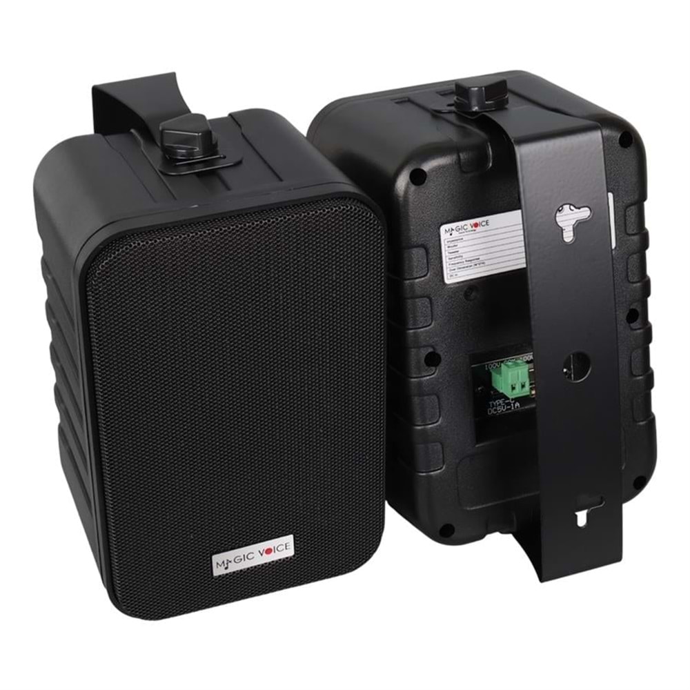 MagicVoice F-LHY4A 4'' (10 CM) SİYAH Hat Trafolu Duvar Tipi Sütun Hoparlör (10W RMS / 150W Peak - MP3 USB Uyumlu) Çiftli Takım 290050