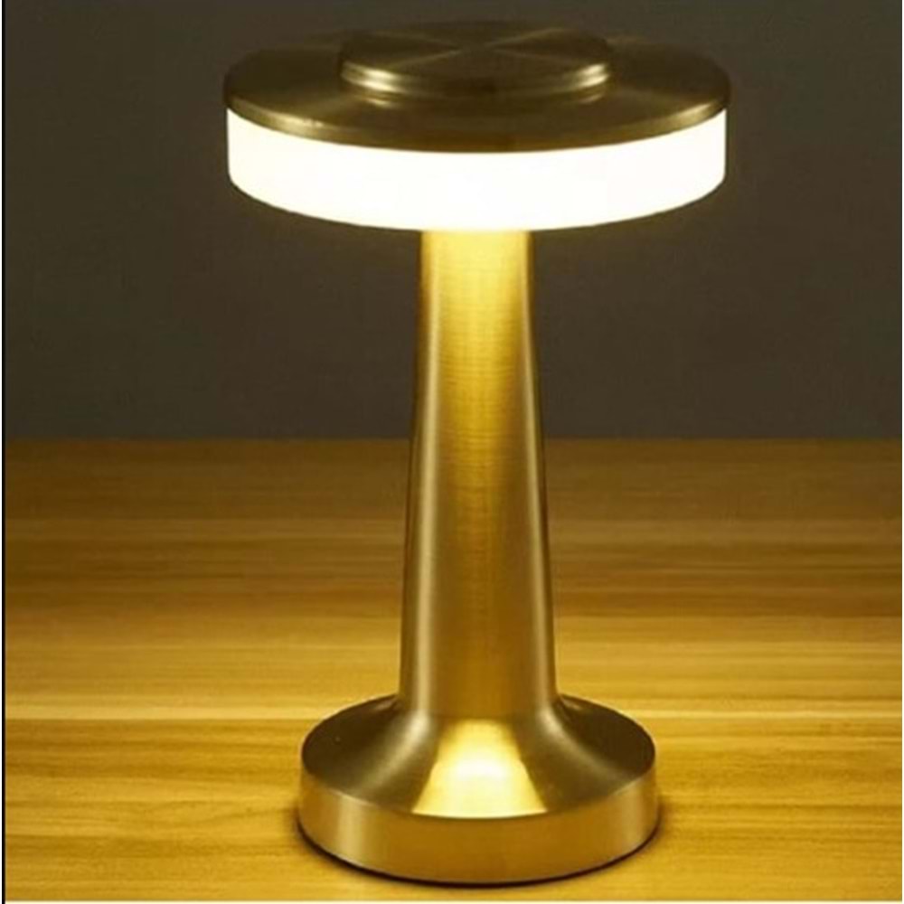 ZMR 2W 30-50 Lm ZMR-677 Gold Renk Dokunmatik Şarjlı Masa Lambası 313088