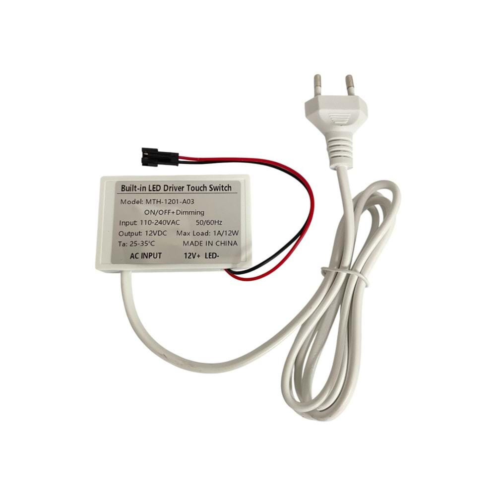 REWEL 220 Volt Girişli Dokunmatik (Touch) Ayna Arkası Sensör 12V 1A Banyo Aynası Sensörü Mobilya Sensörü 331130