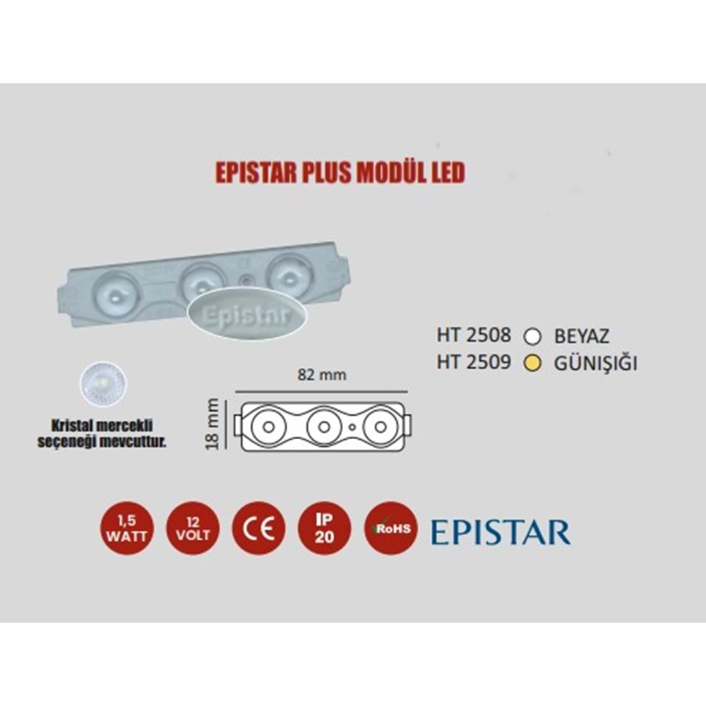 Higtek 12v 1,5w Epistar Plus Modül Led Sarı (HT2510) 333098