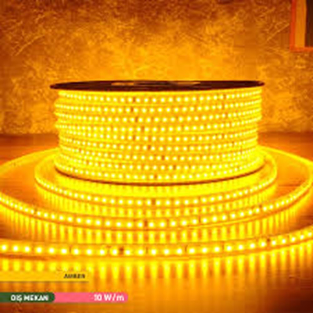 Metrede 120 ledli 1 METRE AMBER IŞIK 220 VOLT İÇ VE DIŞ MEKAN UYUMLU ŞERİT LED İSTEDİĞİNİZ METRE ALABİLİRİSİNİZ