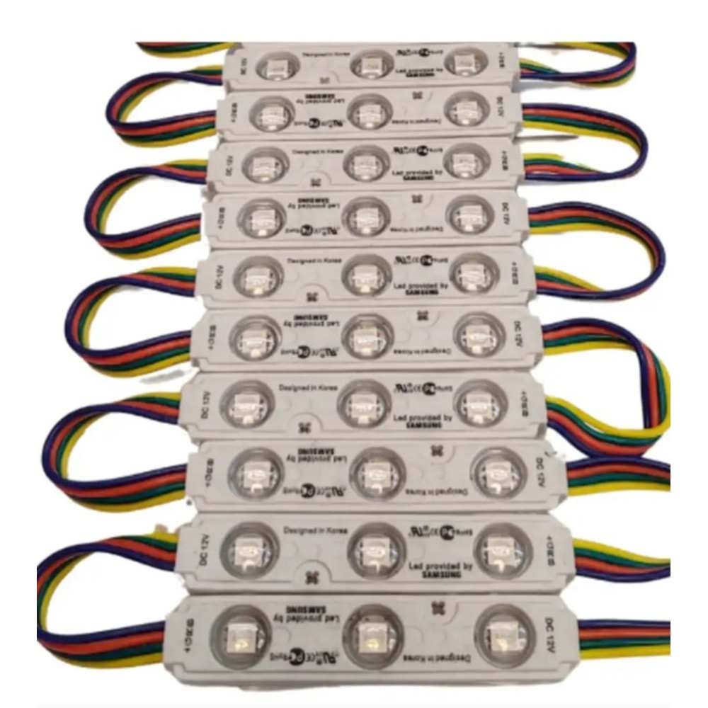 RGB MODÜL LED 12 Volt 3 Lensli IP65 333137