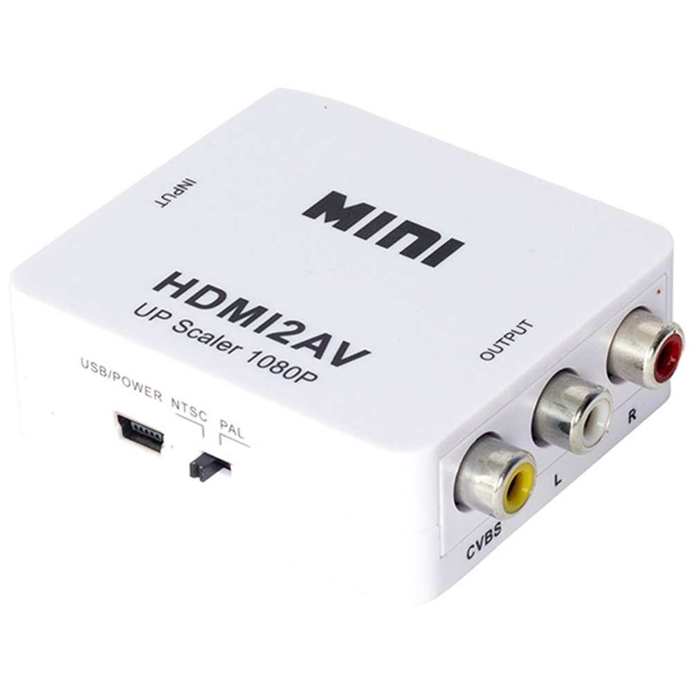 POWERMASTER PM-12861 HDMI TO RCA ÇEVİRİCİ CONVERTER MİNİ MODEL PLASTİK KASA 1920X1080 415009