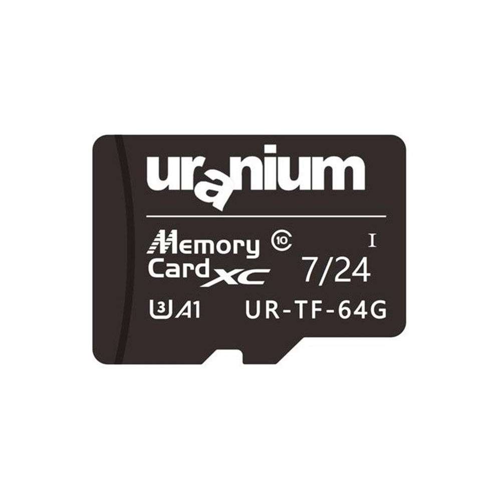 Uranium 64 GB UR-TF-64G Micro SD Card 7/24 Surveillance 90/50 MBS Hafıza Kartı 423025