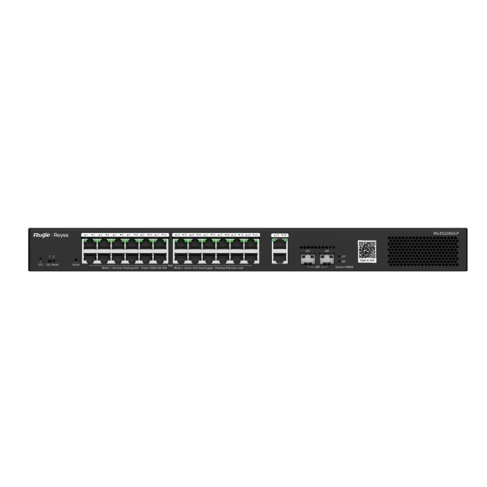 Ruijie Reyee ES228GS-P 28 Bağlantı Noktalı Gigabit Akıllı PoE Anahtarı, SFP, 370W 442111