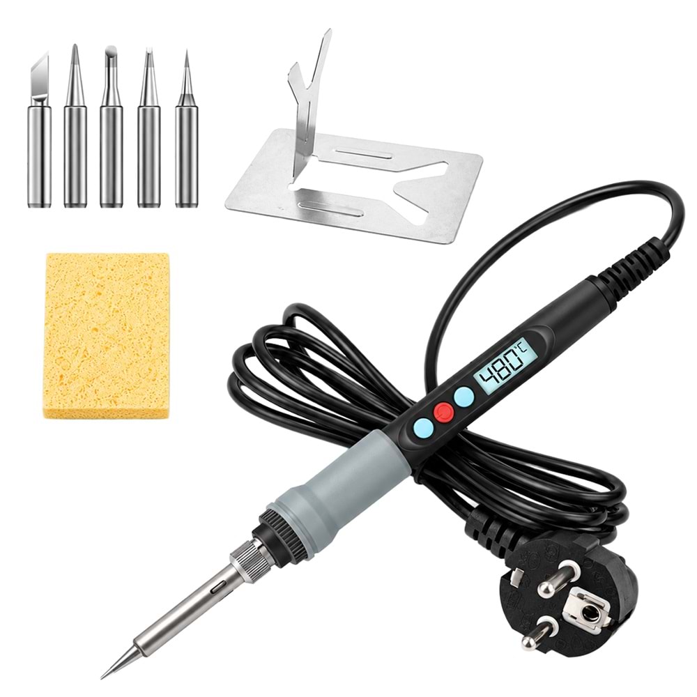90W Dijital Ayarlanabilir Isılı Lehim Makinesi Kalem Havya PM-37867 651030